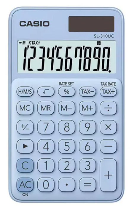 Калькулятор кишеньковий 10 розрядів блакитний Casio (SL-310UC-LB-W-EC)